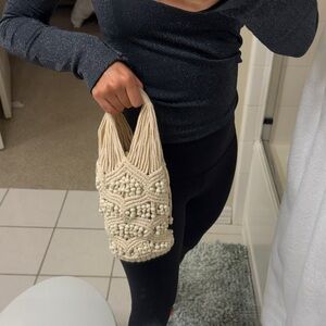 Zara Crochet Beaded Handbag